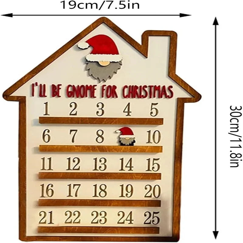 Christmas Countdown Calendar Desktop Home Decor Decoration Vintage Countdown Christmas Sign Hanging Wall Decoration Crafts