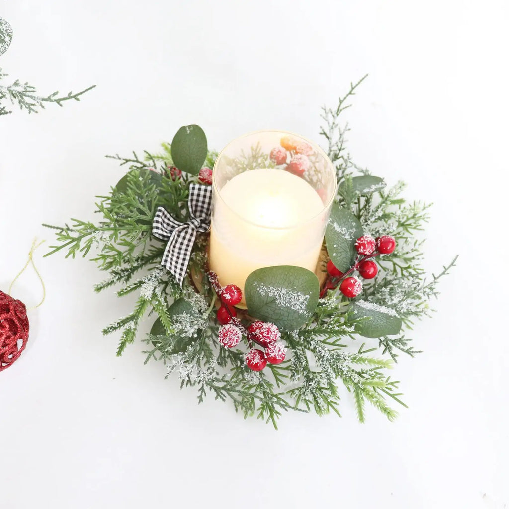 Candle Wreath Christmas Centerpieces