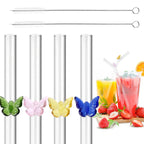 Reusable Butterfly Straws multicolor