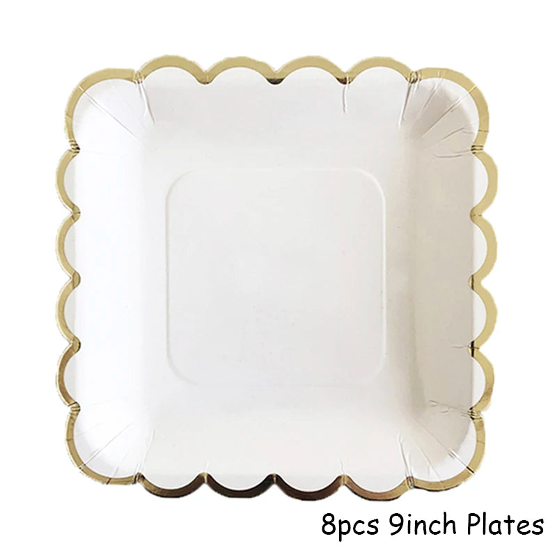 Elegant White Porcelain Disposable Tableware