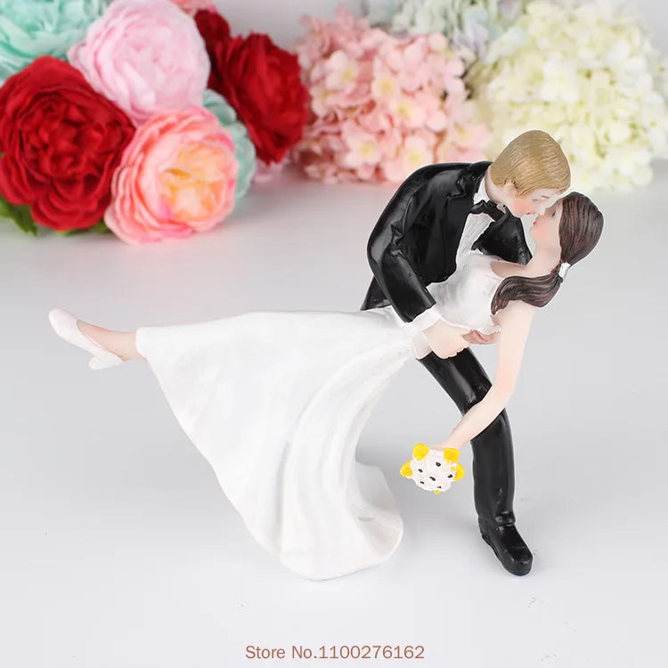 Romantic Bride and Groom Cake Toppers