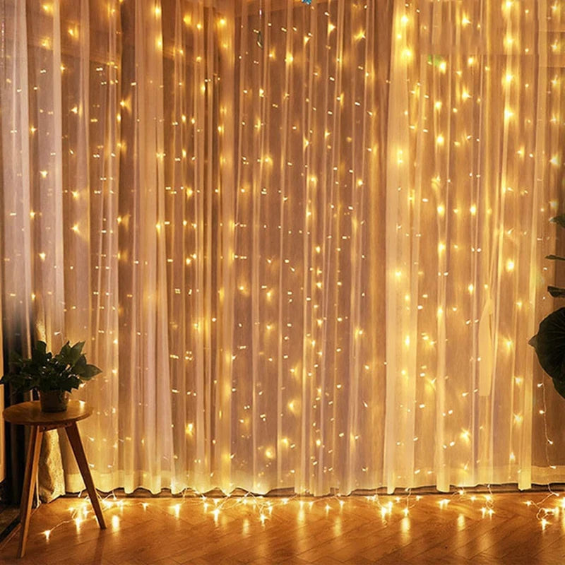 Christmas Lights Curtain Garland Merry Christmas Decorations For Home Christmas Ornaments Xmas Gifts Navidad 2025 New Year Decor