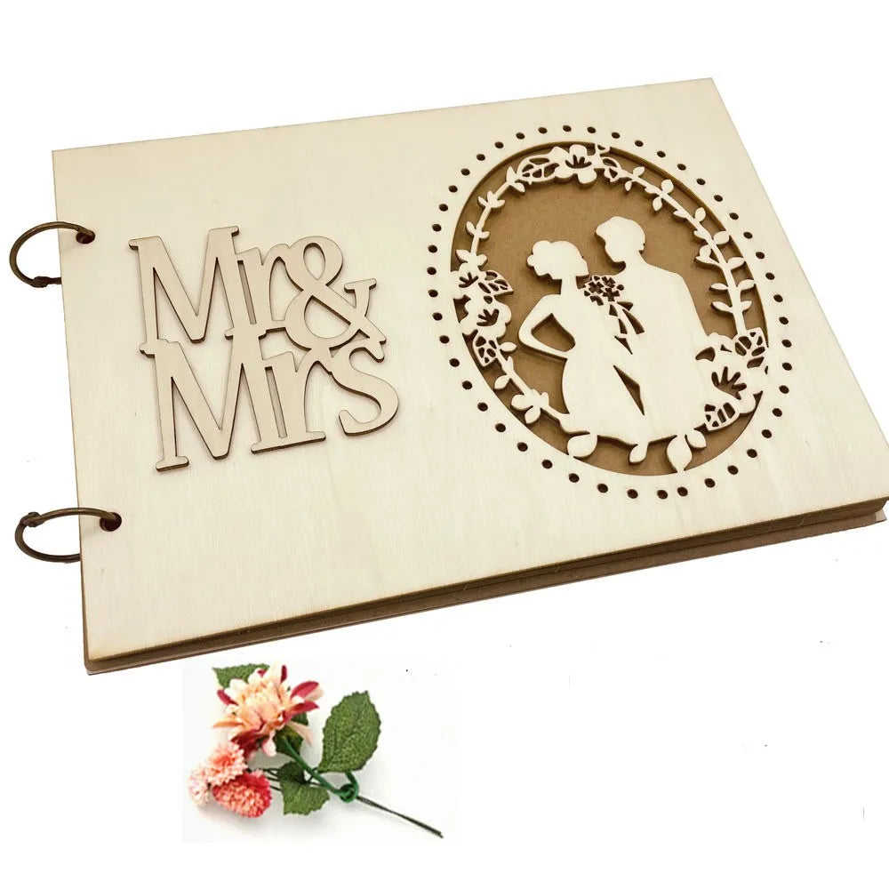 Wedding Wood Signature Guest Book