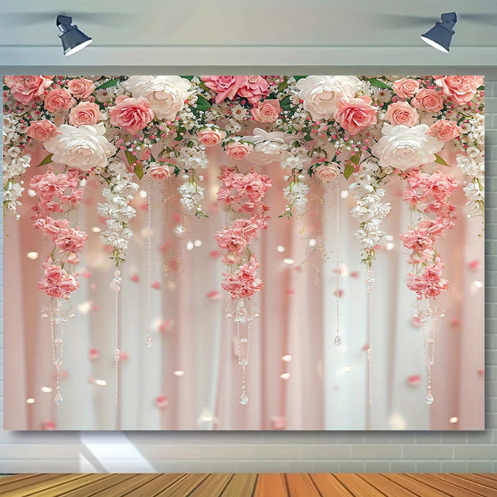 Wedding Flowers Curtain Backdrop