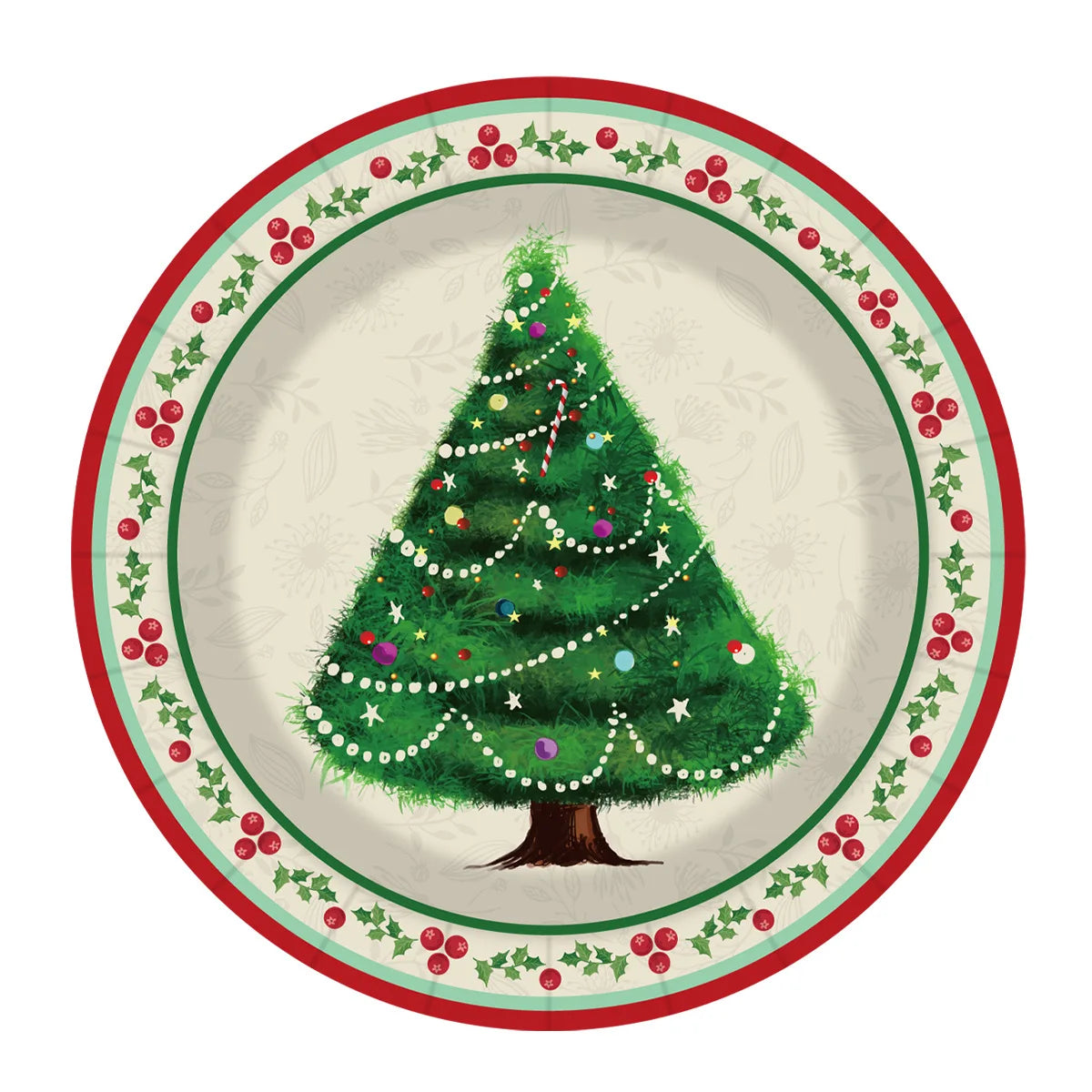 90pcs Christmas Tree Party Tableware Set Paper Plates Cups Napkins Cutlery Set Merry Christmas Dishes Decorations Party Supplies