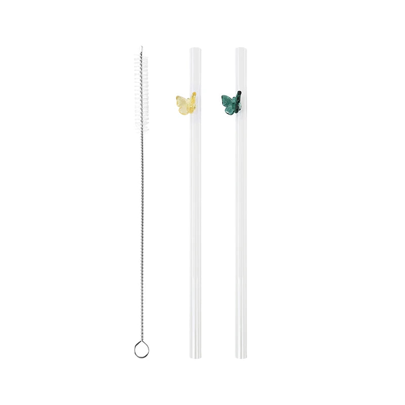 Reusable Butterfly Straws multicolor