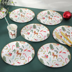 Christmas forest bronzing elk disposable tableware