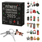 Christmas Countdown Calendar 2D Acrylic Ornament 24 Days Fitness Gear Christmas Ornaments for Winter Holiday Party Home Gym