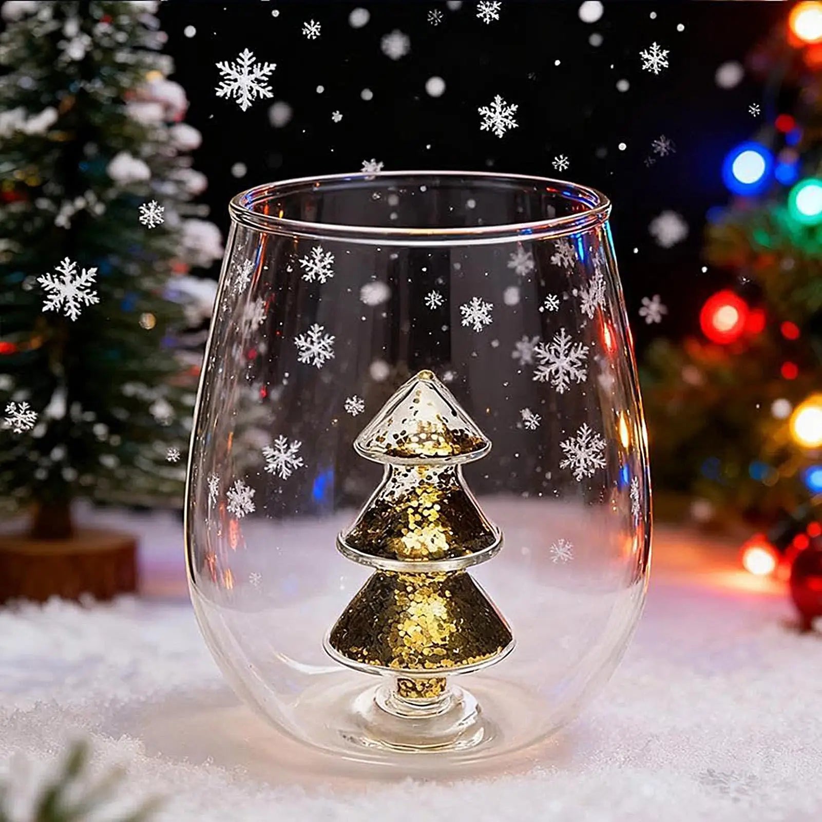Christmas Tree Glass Cup