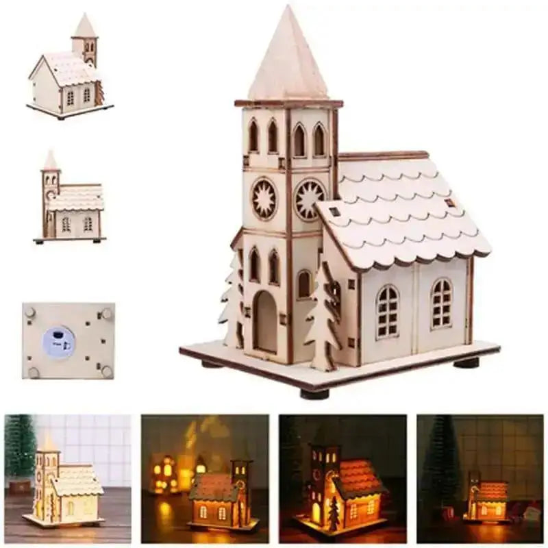 Christmas LED Light Wooden House