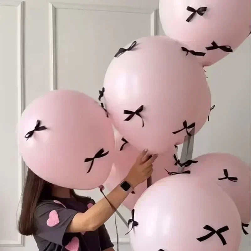 5pcs Wedding Pink Bow Balloon