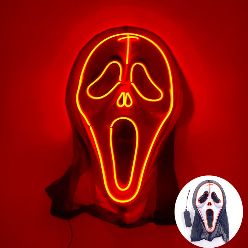Halloween Film Theme Glowing Scary Mask LED