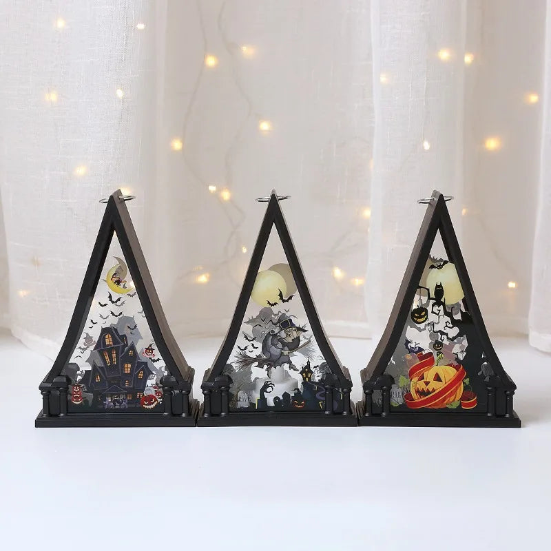 Halloween desktop ornaments retro led lantern pendant