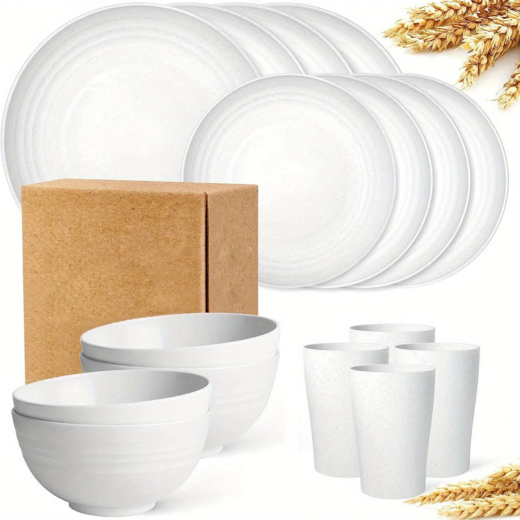 Wheat Straw Dishes 16 Pieces/set
