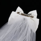 White Bride Bow Veil