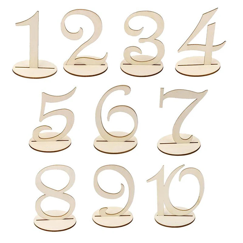 Elegant Wooden Table Numbers for Wedding Reception