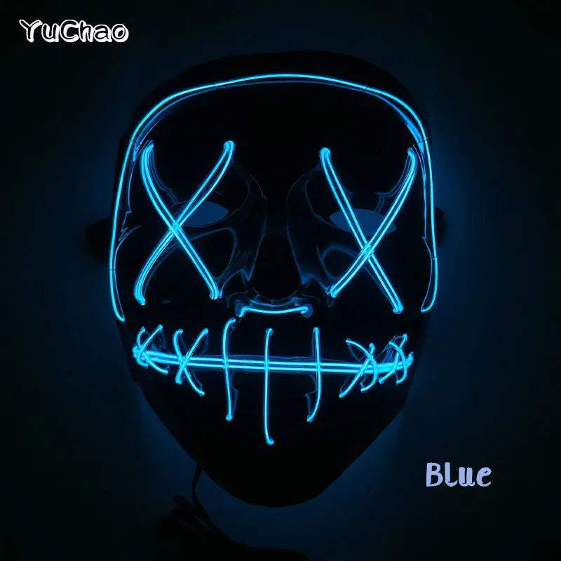 Halloween Film Theme Glowing Scary Mask LED