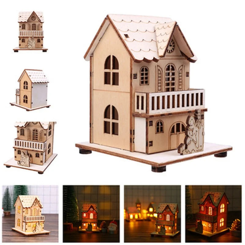 Christmas LED Light Wooden House