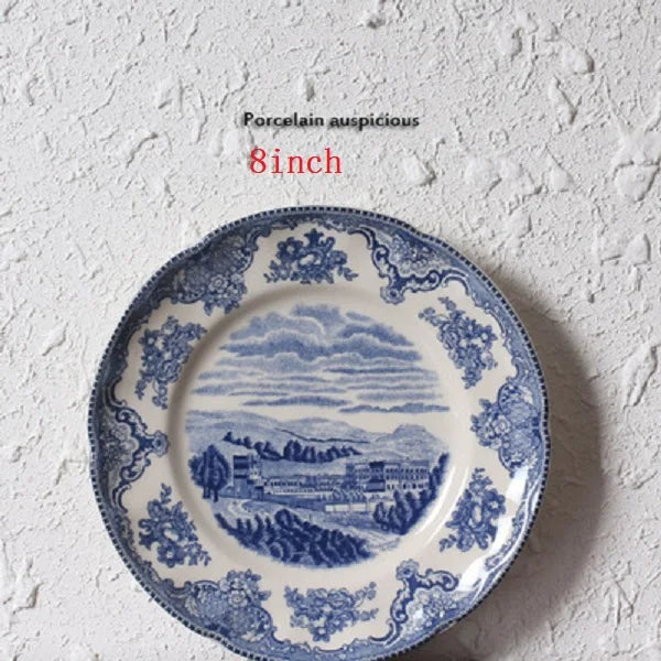 White and Blue porcelain complete tableware and tea set