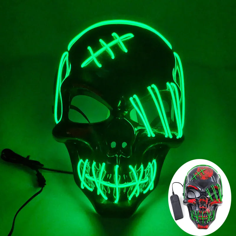 Halloween Film Theme Glowing Scary Mask LED