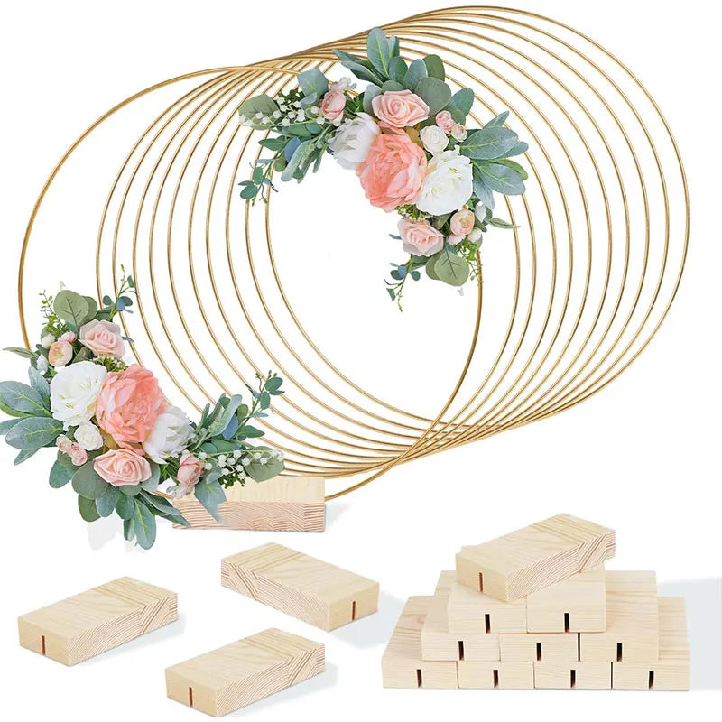 Gold Wreath Wooden Base