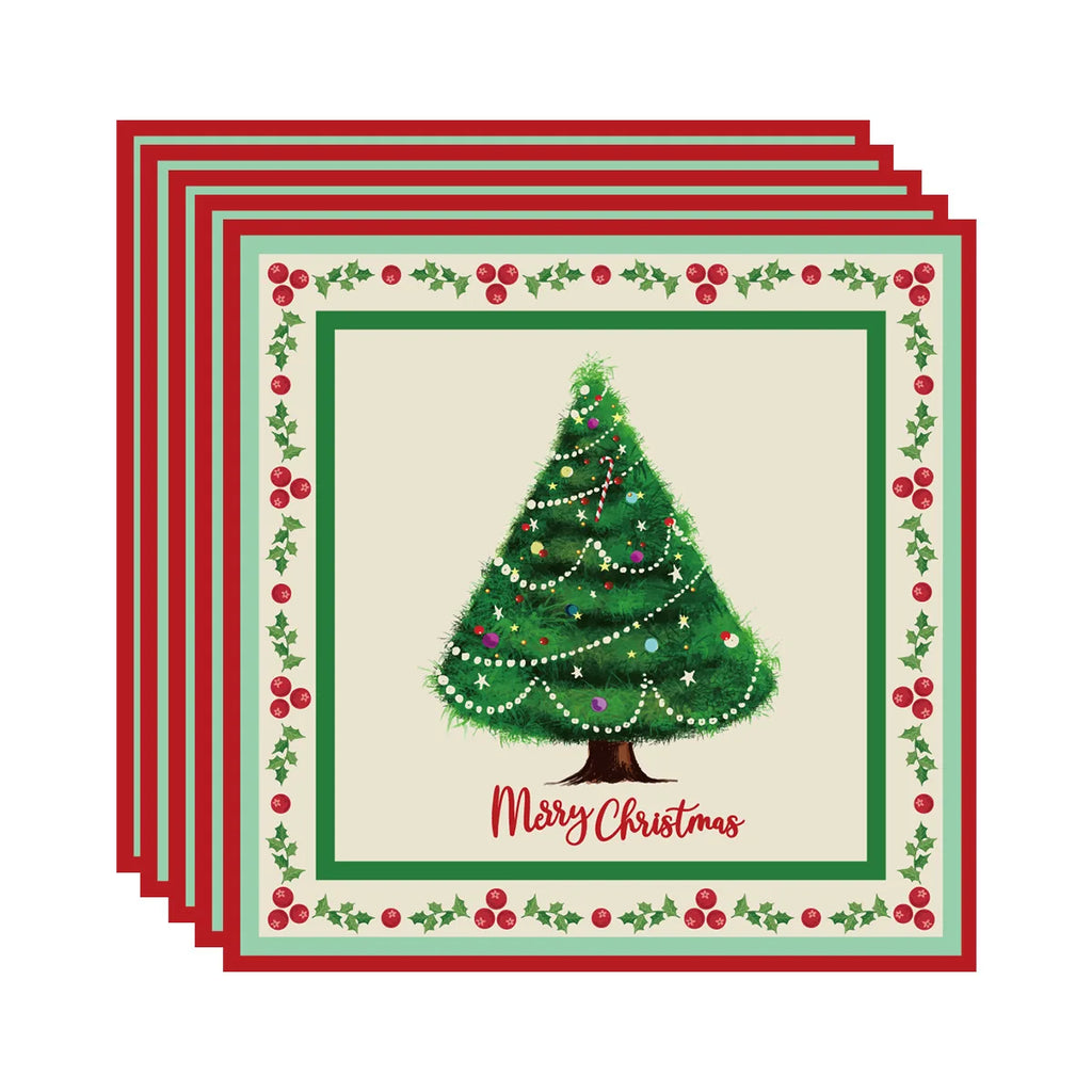 90pcs Christmas Tree Party Tableware Set Paper Plates Cups Napkins Cutlery Set Merry Christmas Dishes Decorations Party Supplies