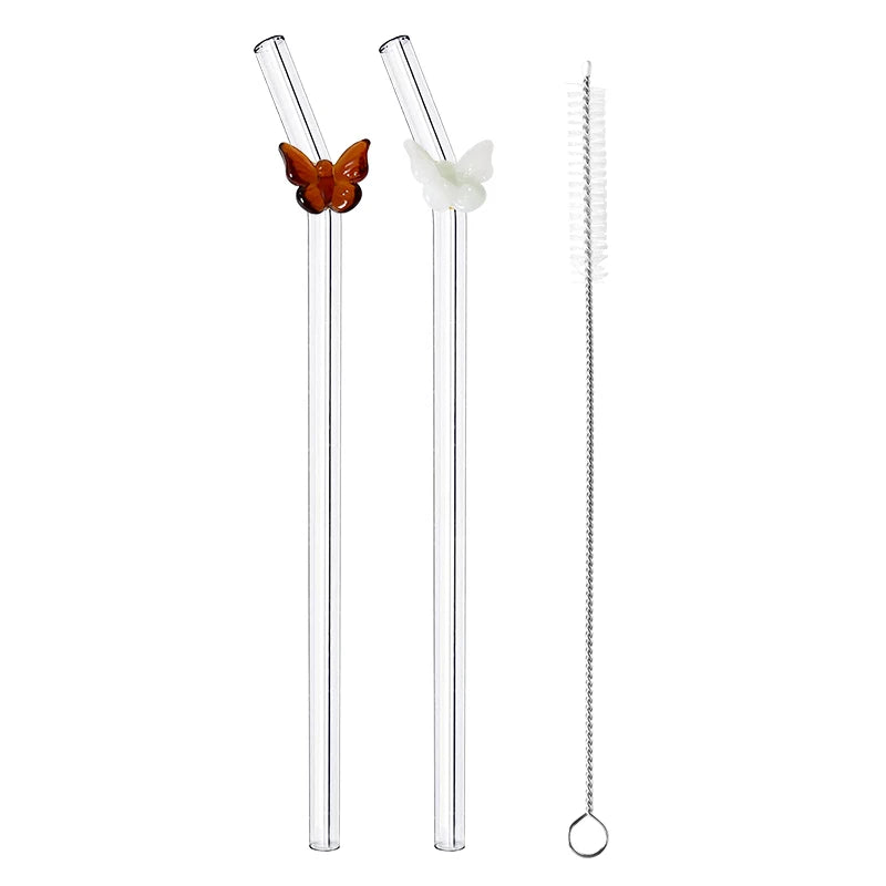 Reusable Butterfly Straws multicolor