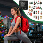 Christmas Countdown Calendar 2D Acrylic Ornament 24 Days Fitness Gear Christmas Ornaments for Winter Holiday Party Home Gym