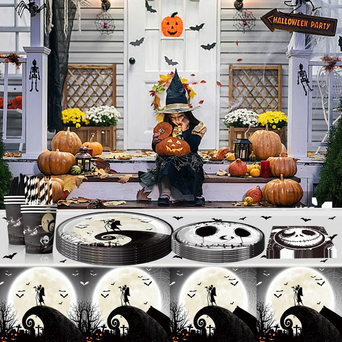 Halloween Jack Skellington Tableware Set