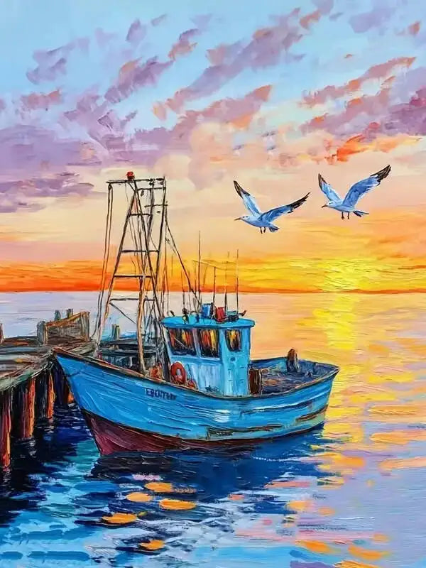 DIY Coloring By Numbers Boat Sailboat