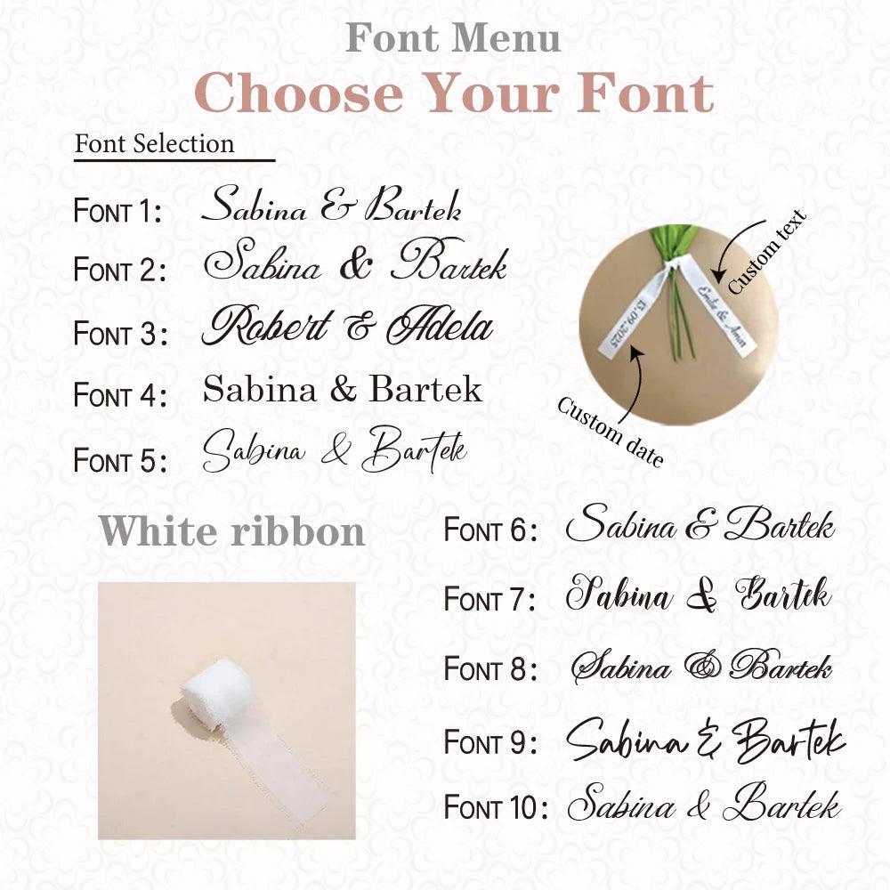 Personalized Bridal Bouquet Ribbon