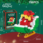 Christmas Gifts Micro Building Block DIY Domino Game Santa Claus Reindeer Holiday Puzzle Assembling Bricks Table Decoration Toys