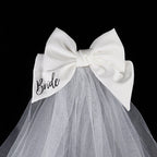 White Bride Bow Veil