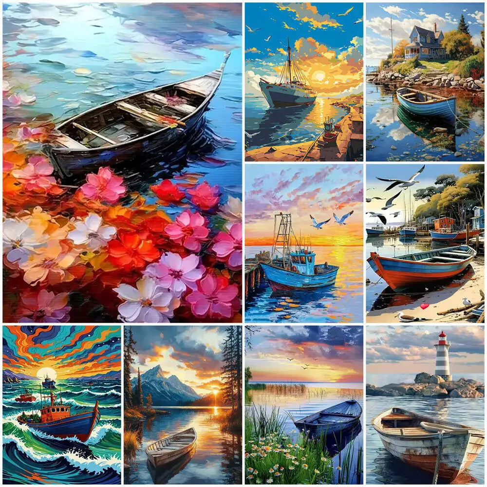 DIY Coloring By Numbers Boat Sailboat