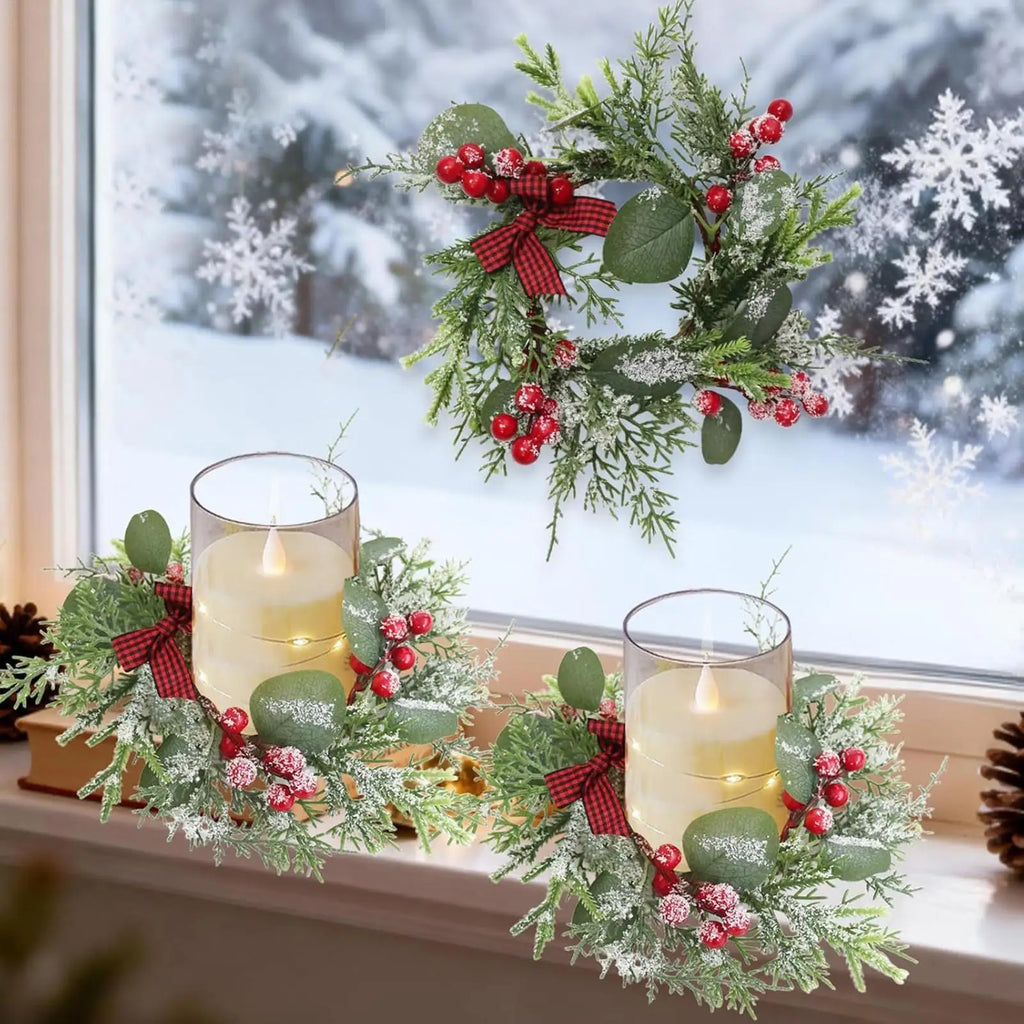 Candle Wreath Christmas Centerpieces