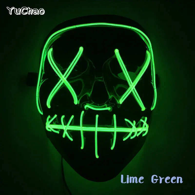 Halloween Film Theme Glowing Scary Mask LED