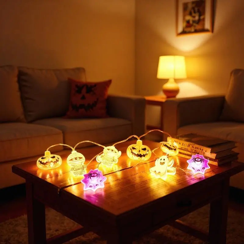 Halloween LED String Lights Pumpkin Ghost Spider Web