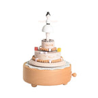 Christmas Gifts Wholesale Logo Engrave Mechanical Wind Up Clockwork Rotating Carousel Ballerina Music Box Wooden For Present