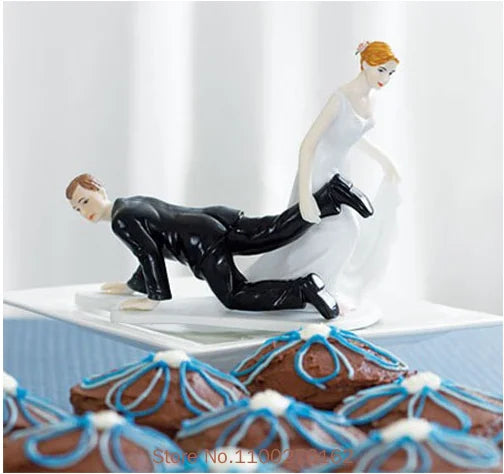 Romantic Bride and Groom Cake Toppers