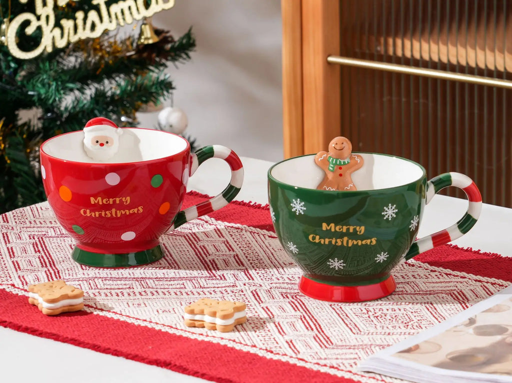 Christmas ceramic breakfast cup