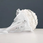 White and silver wedding bouquet