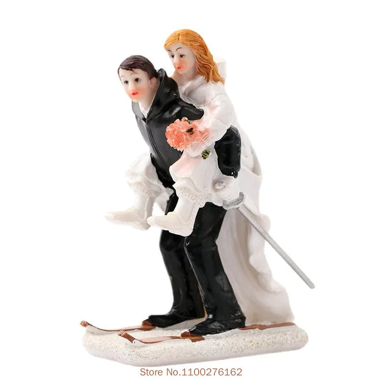 Romantic Bride and Groom Cake Toppers