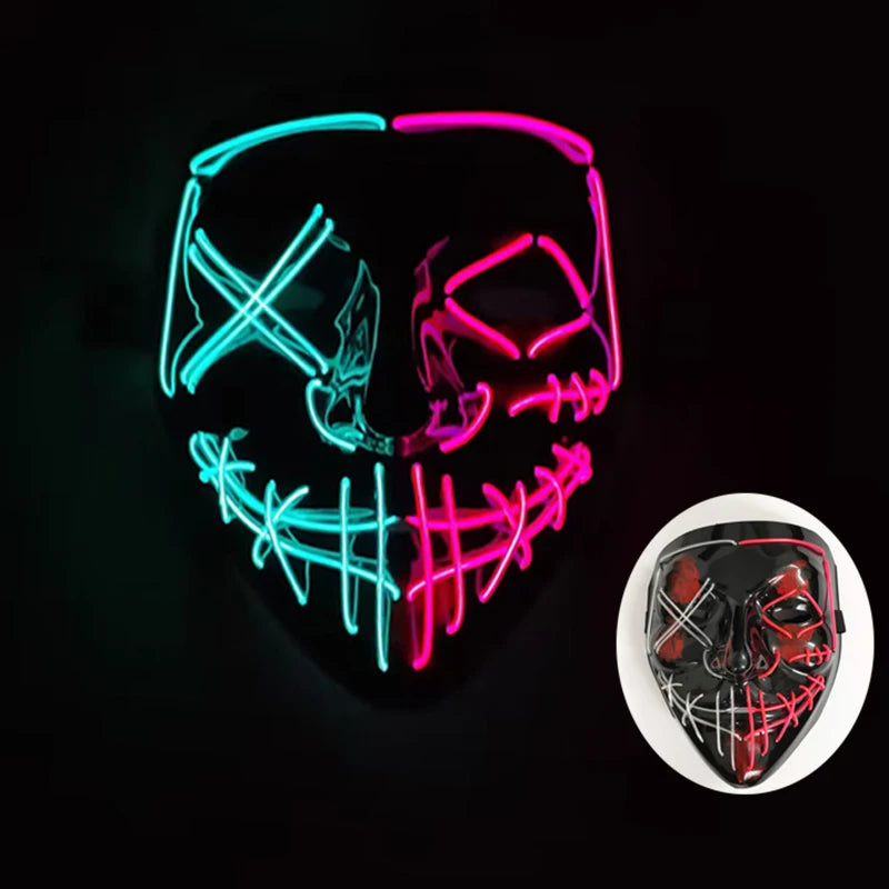 Halloween Film Theme Glowing Scary Mask LED