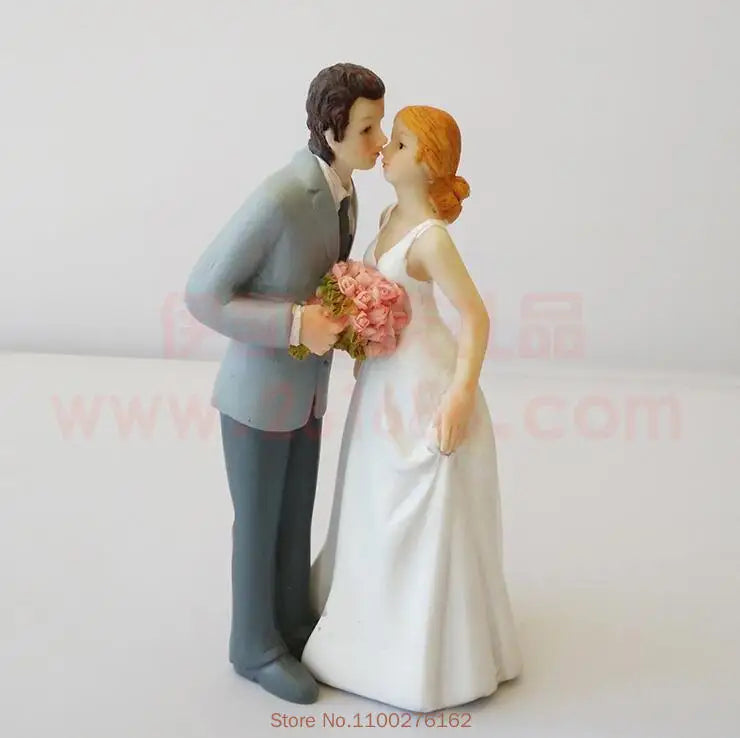 Romantic Bride and Groom Cake Toppers