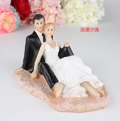 Romantic Bride and Groom Cake Toppers
