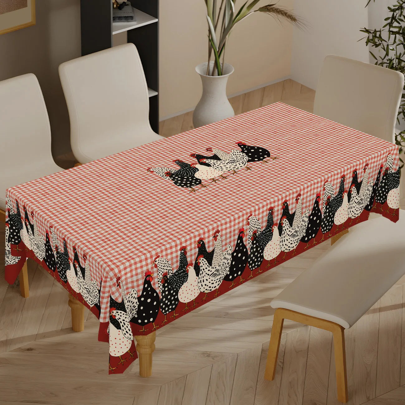 Christmas Tree Snowman Elk Snowflakes Tablecloth Dining Table Reusable Washable Rectangle Tables for Kitchen, Camping, Festival