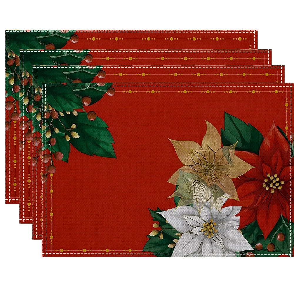 Christmas Floral Placemats Tableware