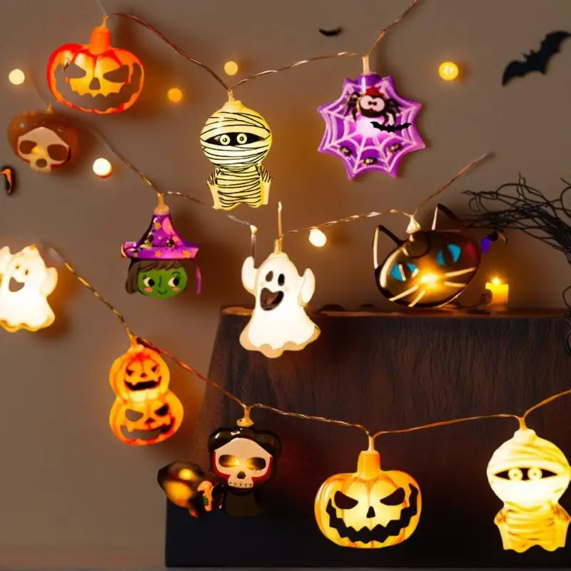 Halloween LED String Lights Pumpkin Ghost Spider Web