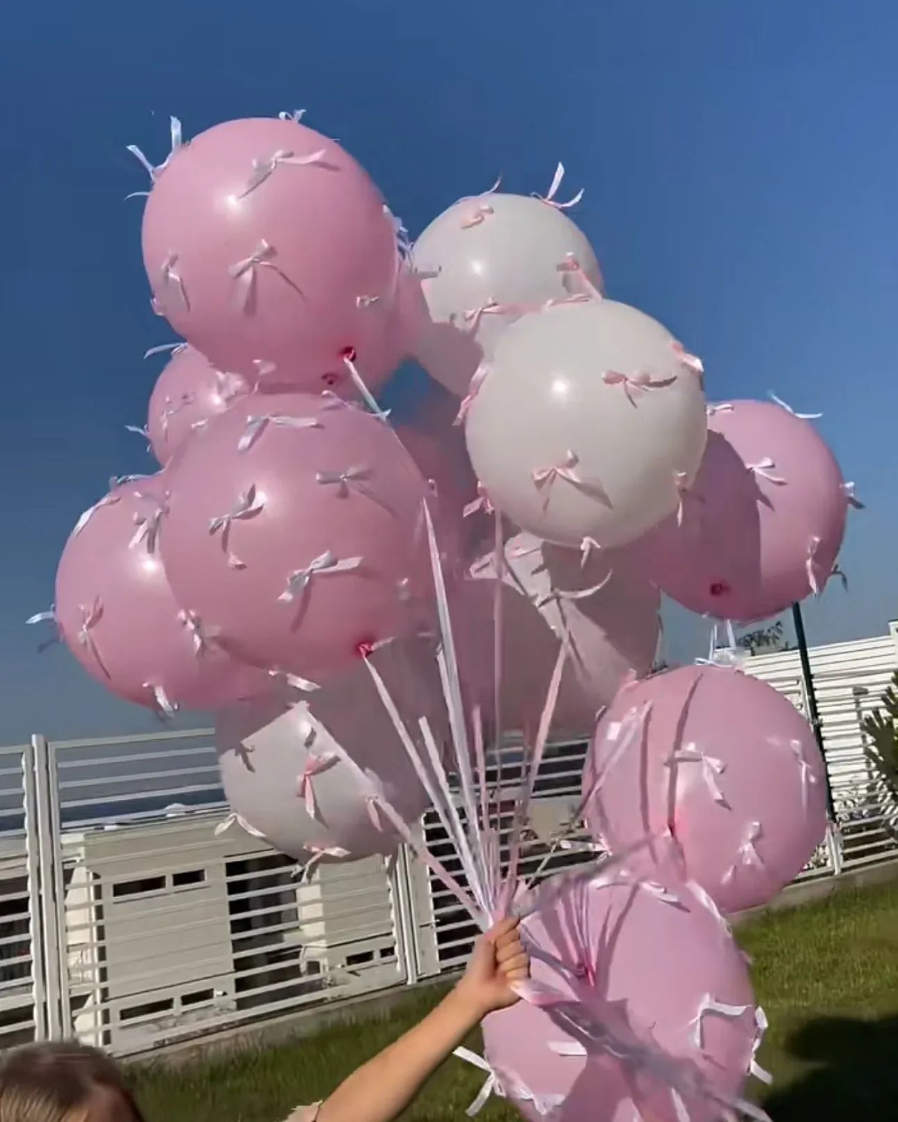 5pcs Wedding Pink Bow Balloon