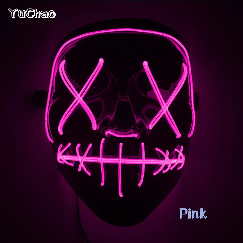 Halloween Film Theme Glowing Scary Mask LED